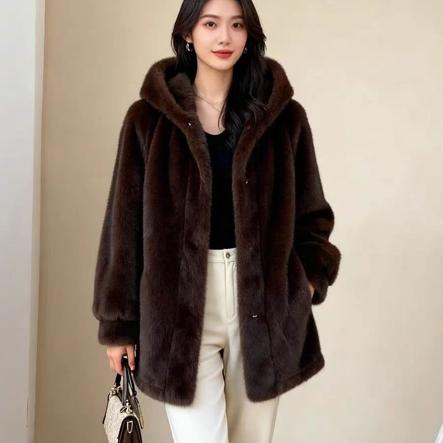Tailored Coat Wool - Faux Fur Mink Coats Womens Autumn