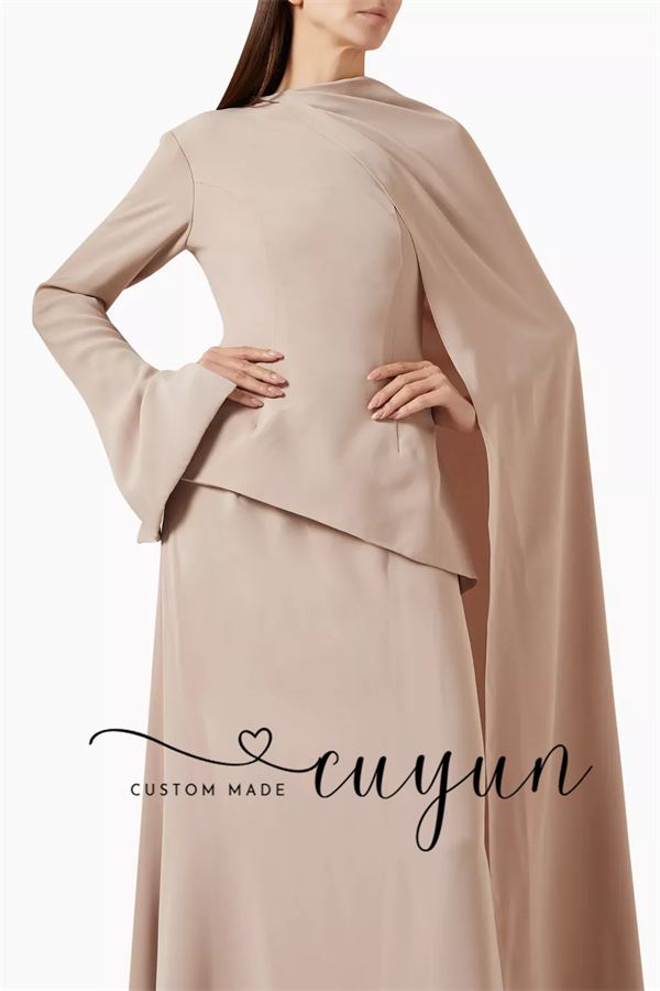 CUYUN Customized Khaki Modest  - огляд і ціна Women'S Formal Wear For Wedding Guest