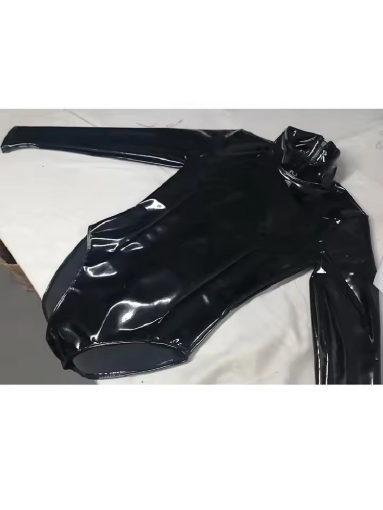Womens Faux Latex PVC Mirror P - огляд і ціна Turtleneck Bodysuit Office