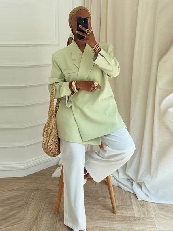 Ladies Loose Blazer Suit Solid - огляд і ціна Women Formal Wear Trousers