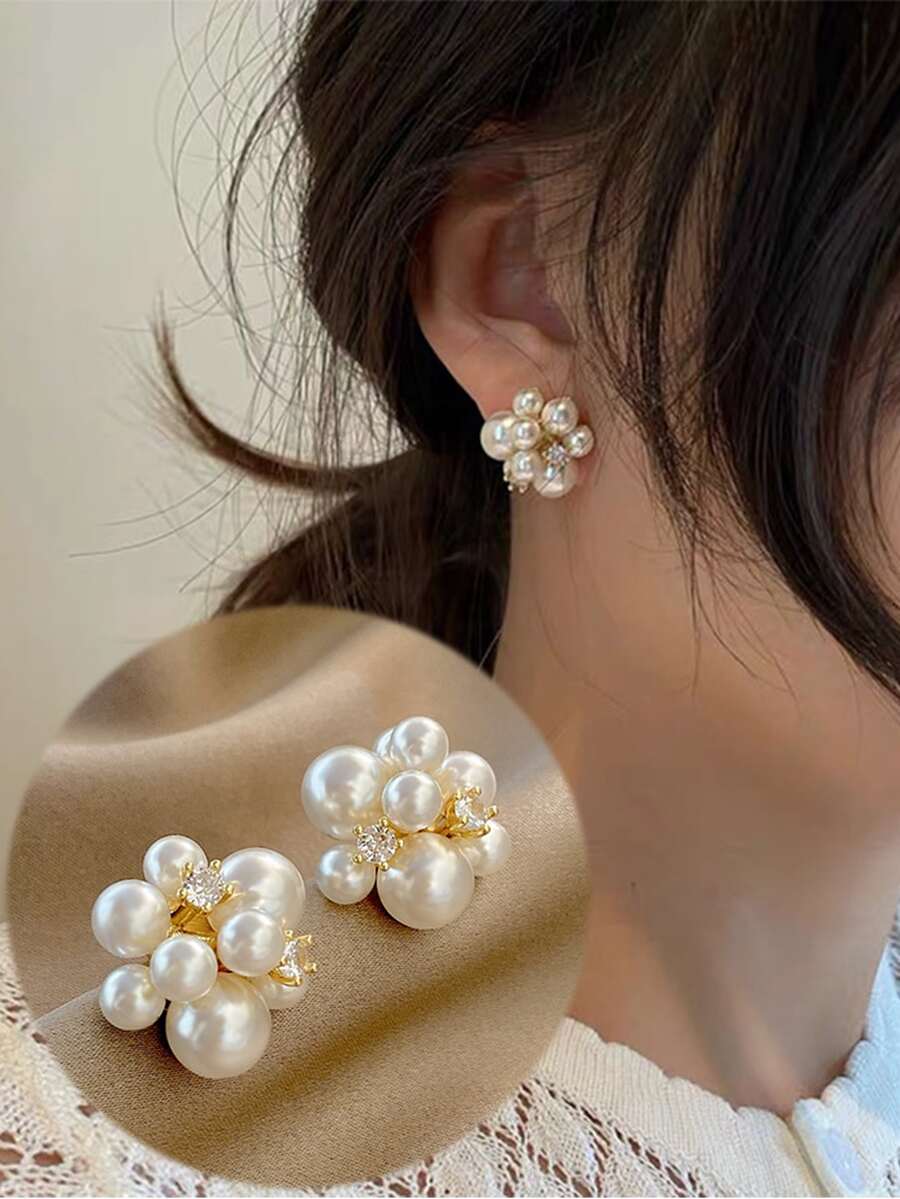 1 Pair Fashion New Pearl Flora - огляд і ціна Pearl Earring Stud