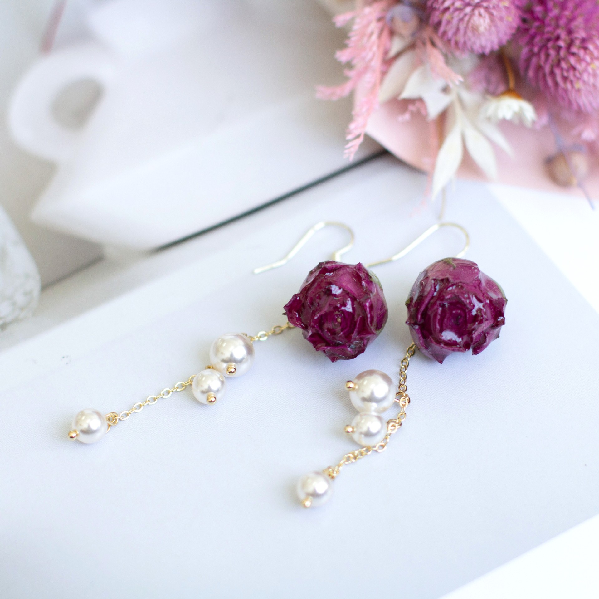 Elegant Immortal Rose Pearl Ta - огляд і ціна Pearl Earring Stud