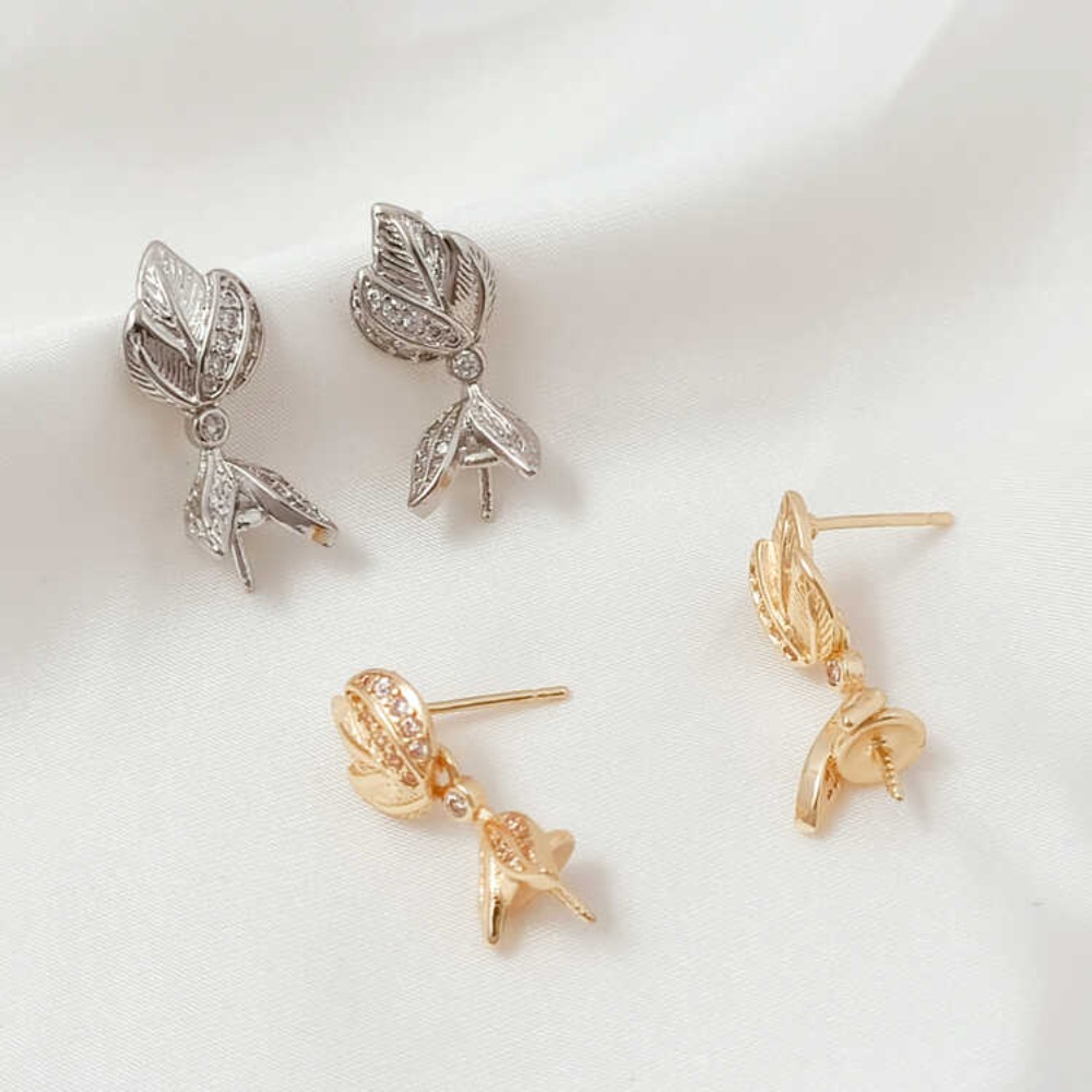 14K Micro-zirconium Baroque Br - огляд і ціна Pearl Earring Stud