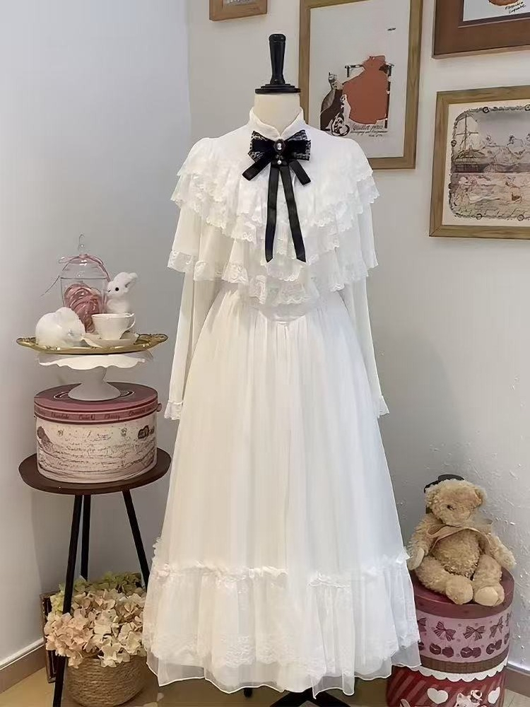 Japanese Short Sleeve Bow Lace - огляд і ціна Women Formal Wear Winter
