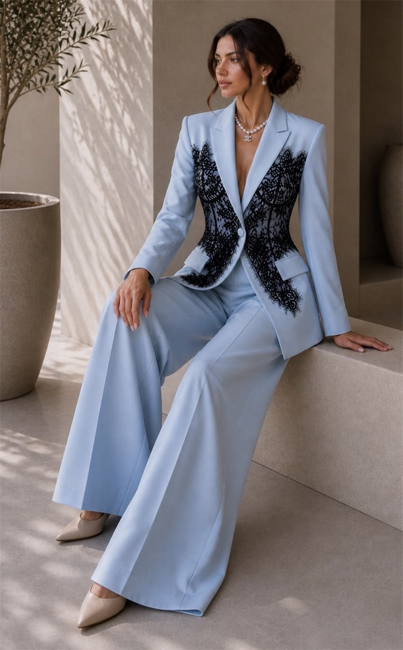 Fashion Blue Women Suits Set 2 - огляд і ціна Women Formal Wear Trousers