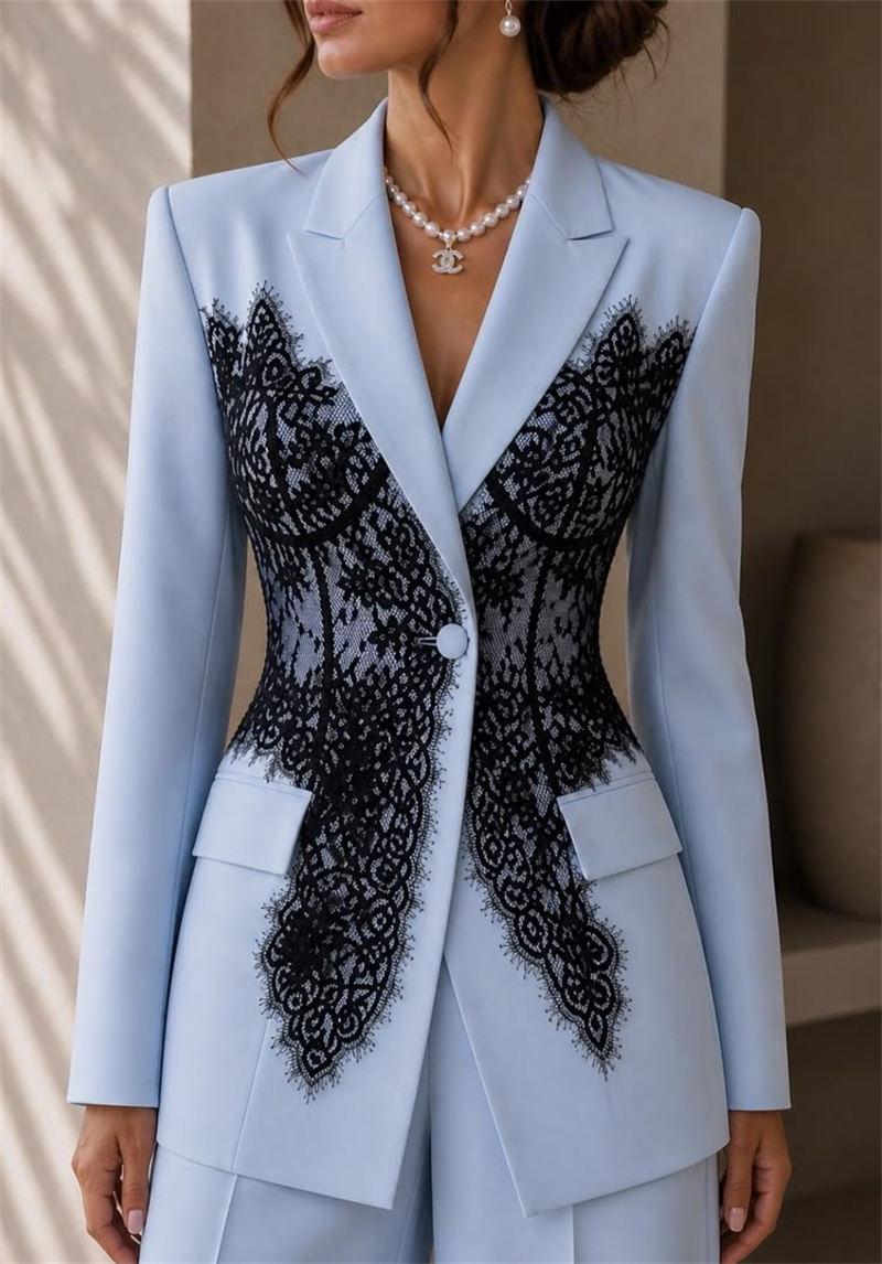 Fashion Blue Women Suits Set 2 - огляд і ціна Women Formal Wear Trousers