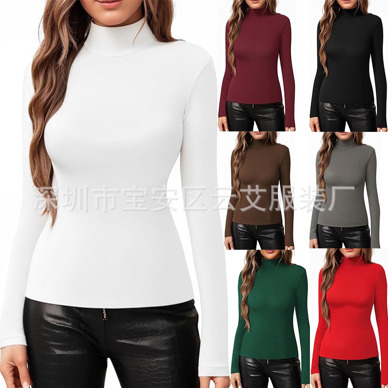 Women Fitted Solid Color Turtl - огляд і ціна Turtleneck Bodysuit Office