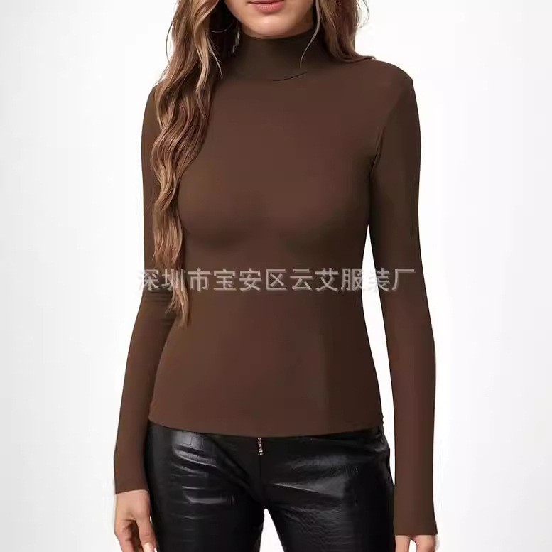 Women Fitted Solid Color Turtl - огляд і ціна Turtleneck Bodysuit Office
