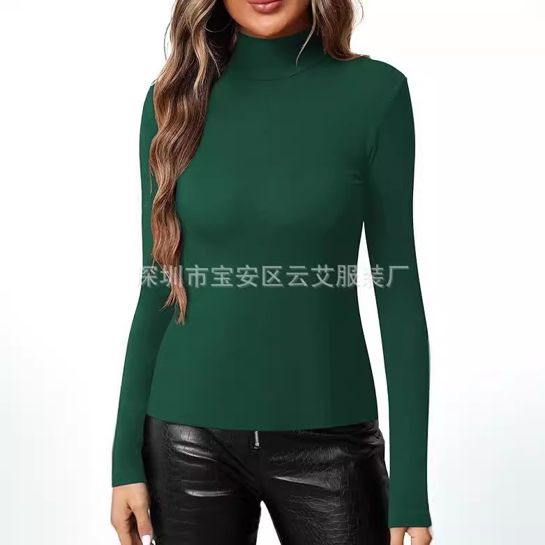 Women Fitted Solid Color Turtl - огляд і ціна Turtleneck Bodysuit Office