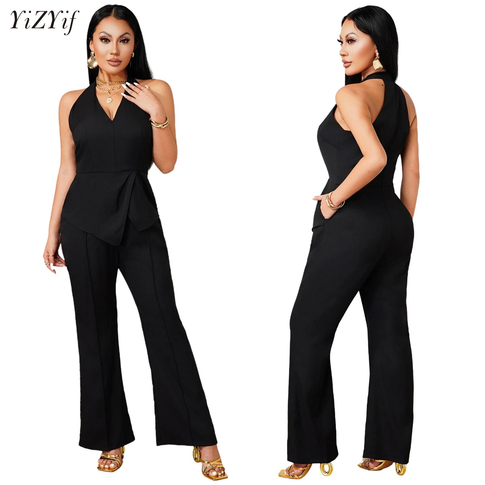 Sleeveless V-neck Jumpsuit Asy - огляд і ціна Women Formal Wear Pants