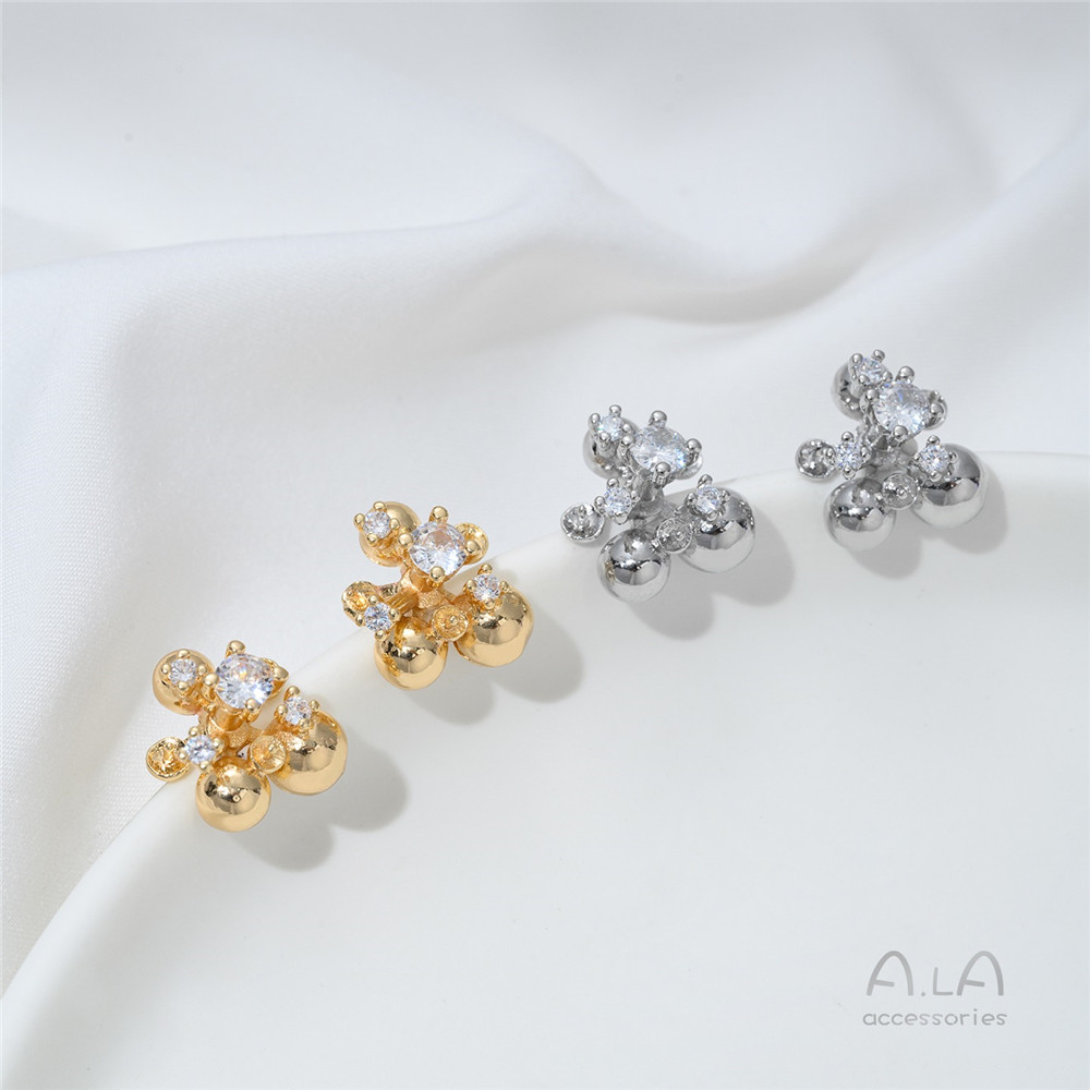 14K Gold-plated, Zirconium-inl - огляд і ціна Pearl Earring Stud