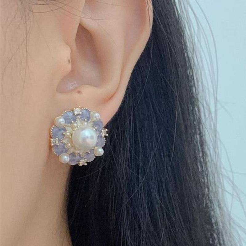925 Silver Needle Vintage Purp - огляд і ціна Pearl Earring Stud